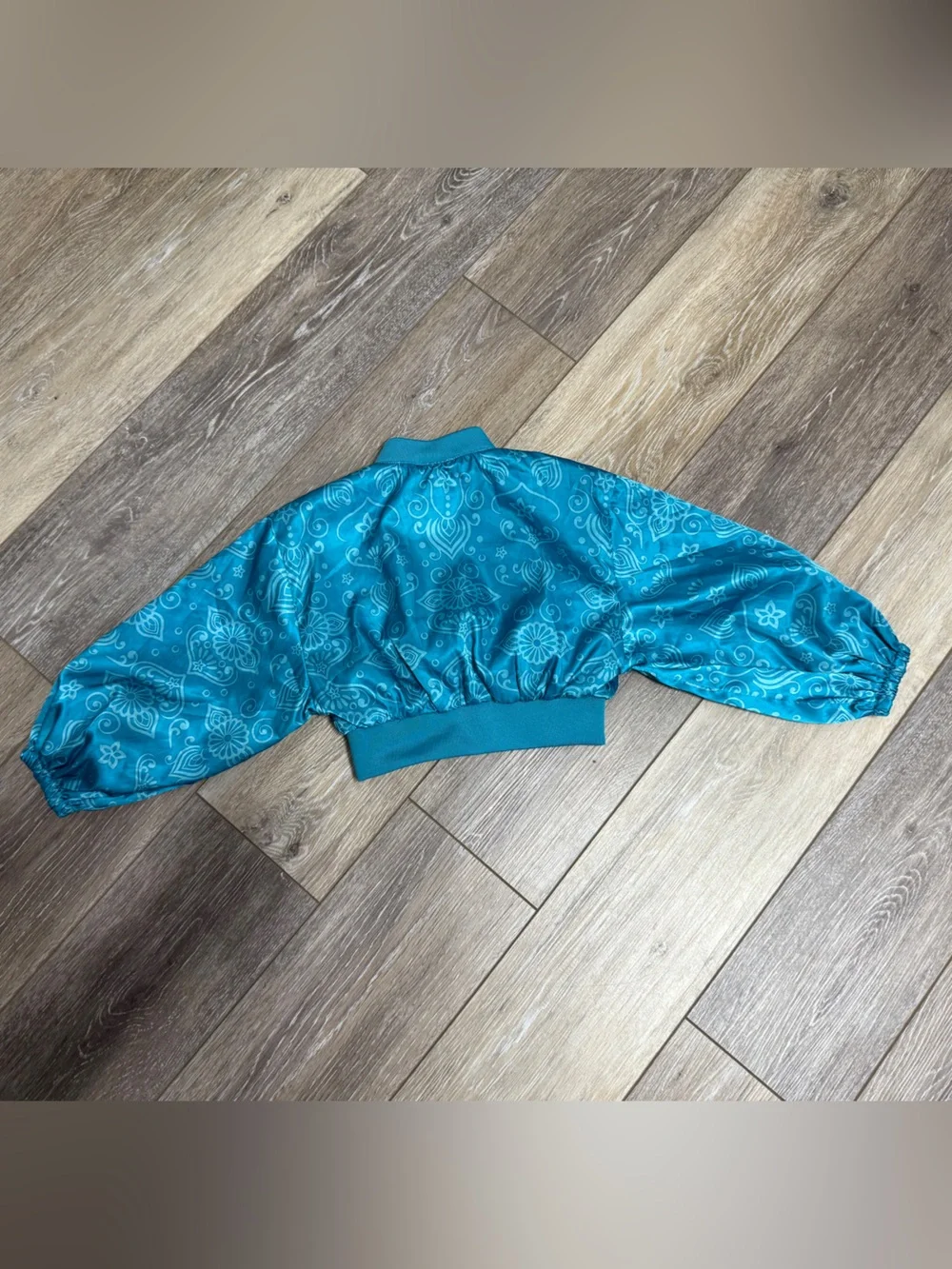 NWOT Girls Teal Princess Jacket with Printed Character 2